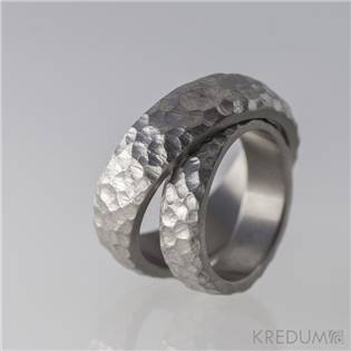Ručně kované titanové prsteny Klasik Marro - pár