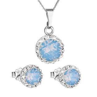 Sada náušnic a přívěšku s kamínky Crystals from Swarovski® Blue Opal