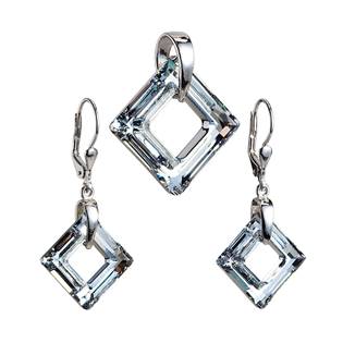 Sada šperků čtverce Crystals from Swarovski® Grey