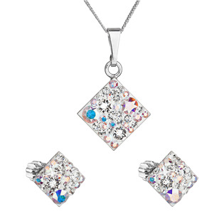Sada šperků s krystaly Swarovski náušnice, řetízek a přívěsek