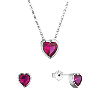 Sada šperků se zirkony růžová srdíčka