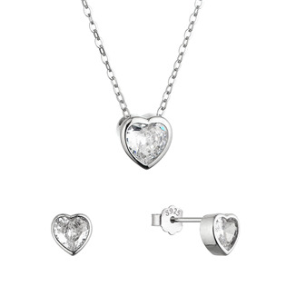 Sada šperků se zirkony srdíčka