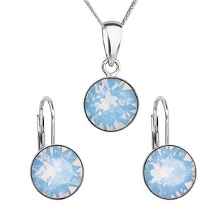Sada stříbrných šperků s kameny Crystals from Swarovski® Blue Opal