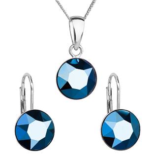 Sada stříbrných šperků s kameny Crystals from Swarovski® Metalic Blue