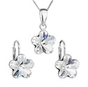 Sada stříbrných šperků s kytičkami Crystals from Swarovski® Crystal