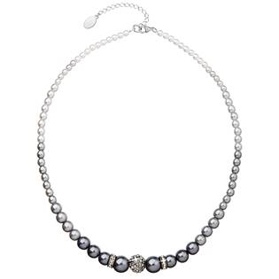 Šedý perlový náhrdelník Crystals from Swarovski®