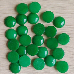 Skleněný kabošon 8mm, Zelený Nefrit