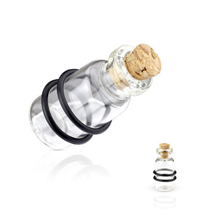Skleněný plug do ucha - lahvička, průměr 14 mm