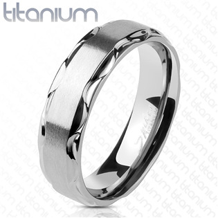 Snubní prsten titan, šíře 6 mm, vel. 52
