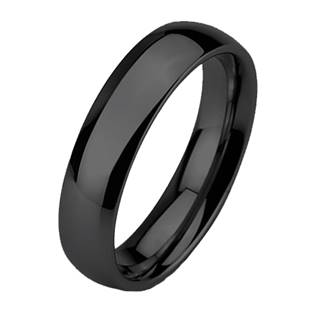 Snubní prsten wolfram, černé, šíře 6 mm, vel. 72