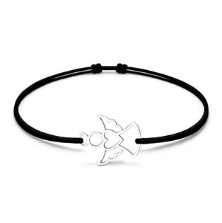 Šňůrkový náramek anděl Barva: Černá