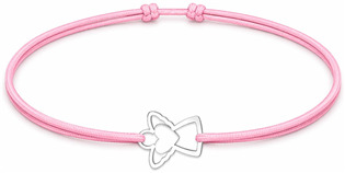 Šňůrkový náramek anděl se srdcem Barva: Světle růžová