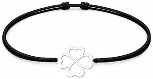 Šňůrkový náramek čtyřlístek Barva: Černá
