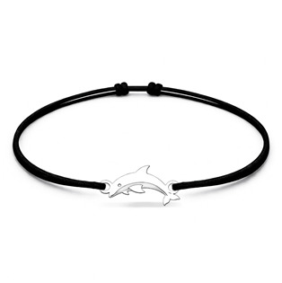 Šňůrkový náramek delfín Barva: Černá