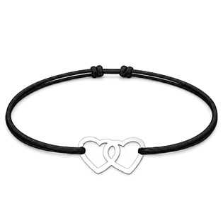Šňůrkový náramek dvojsrdce