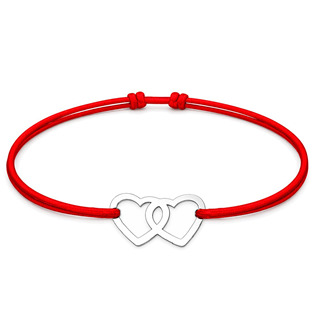 Šňůrkový náramek dvojsrdce
