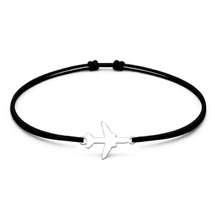 Šňůrkový náramek letadlo Barva: Černá