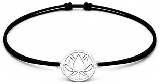 Šňůrkový náramek lotosový květ Barva: Černá