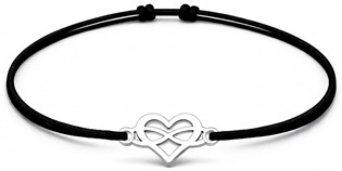 Šňůrkový náramek nekonečné srdce Barva: Černá