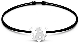 Šňůrkový náramek pes a kočka Barva: Černá