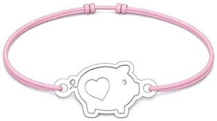 Šňůrkový náramek prasátko Barva: Červená