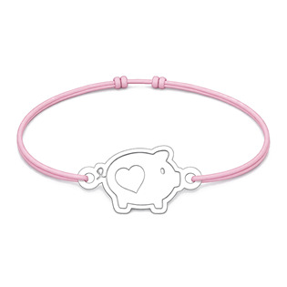 Šňůrkový náramek prasátko Barva: Světle růžová
