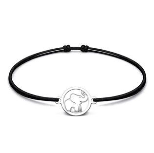 Šňůrkový náramek slon Barva: Černá