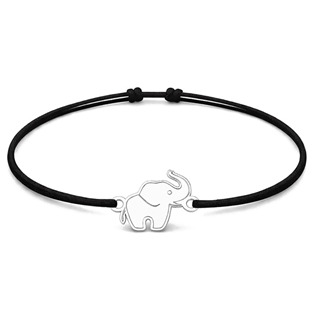 Šňůrkový náramek slon Barva: Černá