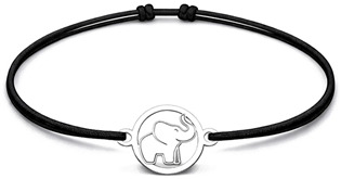 Šňůrkový náramek slon Barva: Černá