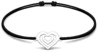 Šňůrkový náramek srdce Barva: Červená