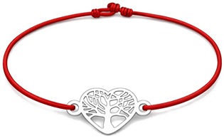 Šňůrkový náramek strom života Barva: Červená
