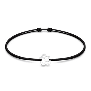 Šňůrkový náramek tlapka Barva: Černá