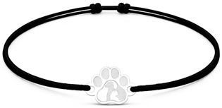Šňůrkový náramek tlapka se psem a kočkou