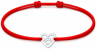 Šňůrkový náramek tlapka v srdci Barva: Černá