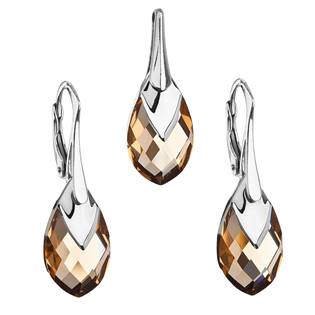 Souprava stříbrných šperků kameny s Crystals from Swarovski® LIGHT COLORADO