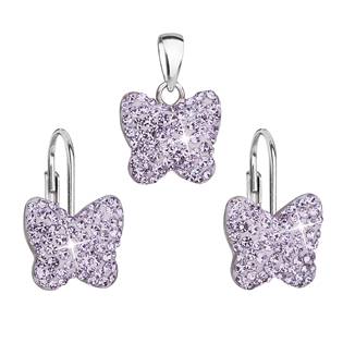 Souprava stříbrných šperků s krystaly Preciosa® Violet