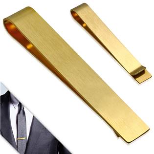 Spona na kravatu z chirurgické oceli - zlacená