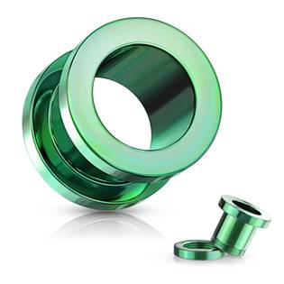 Šroubovací tunel do ucha zelený, průměr 6 mm