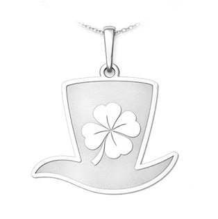Srříbrný přívěsek klobouk se čtyřlístkem