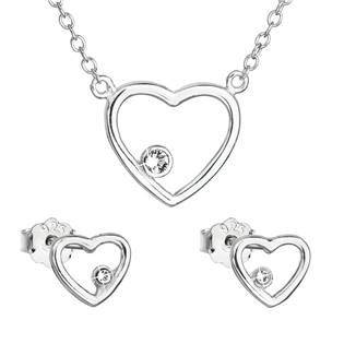 Stříbrná souprava šperků - srdce Crystals from Swarovski® 