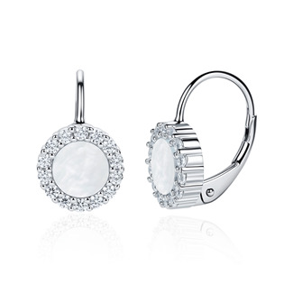 Stříbrné dámké náušnice s mléčnými kameny