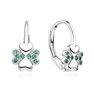 Stříbrné dívčí náušnice čtyřlístky