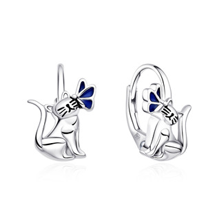 Stříbrné dívčí náušnice kočičky
