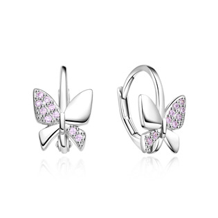 Stříbrné dívčí náušnice motýlci