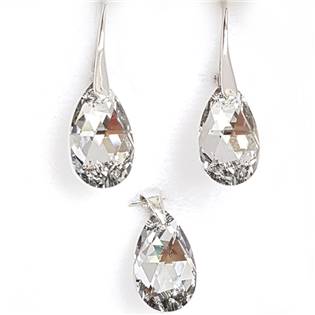 Stříbrné náušnice a přívěšek s kameny Crystals from Swarovski®