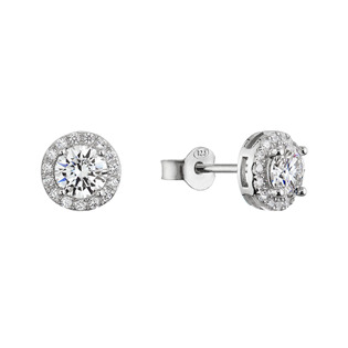 Stříbrné náušnice AURORA moissanite