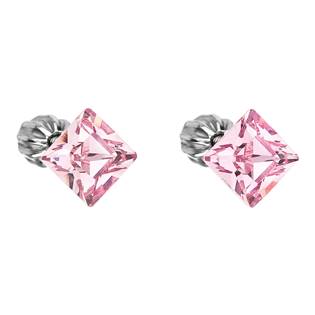 Stříbrné náušnice Crystals from Swarovski® Light Rose