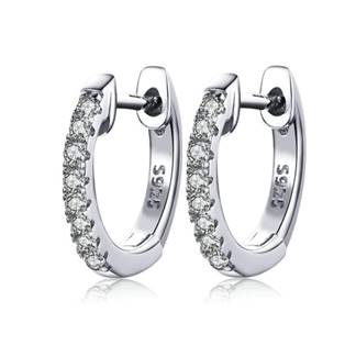 Stříbrné náušnice kroužky se zirkony