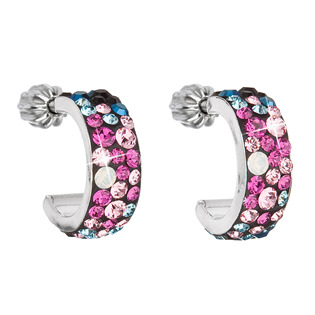 Stříbrné náušnice kruhy s krystaly Crystals from Swarovski®, Galaxy