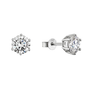 Stříbrné náušnice MIA moissanite 7mm